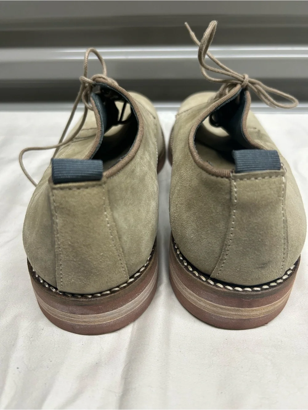 Johnston & Murphy Suede Derbys in Light Taupe